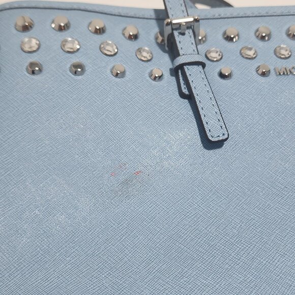 New Imperfect Blue Michael Kors Shoulder Bag with Sparkly Studs - Picture 3 of 3